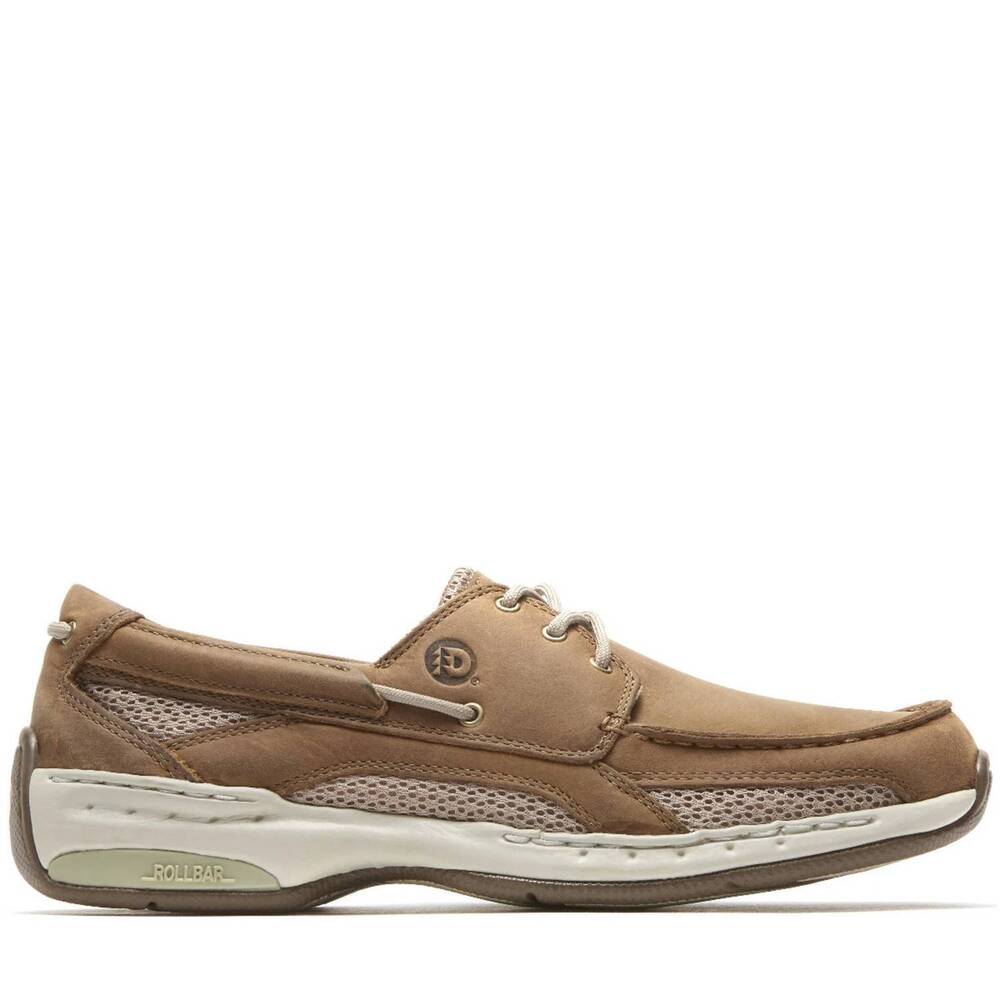 NEW DUNHAM men's captain boat shoe in tan